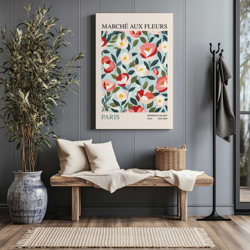 Marché aux fleurs de Paris, Toile tendue, H 18 po x l 12 po
