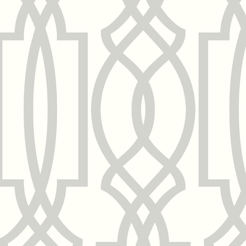 Arick Vinyl Peel & Stick Wallpaper Roll, Silver/White
