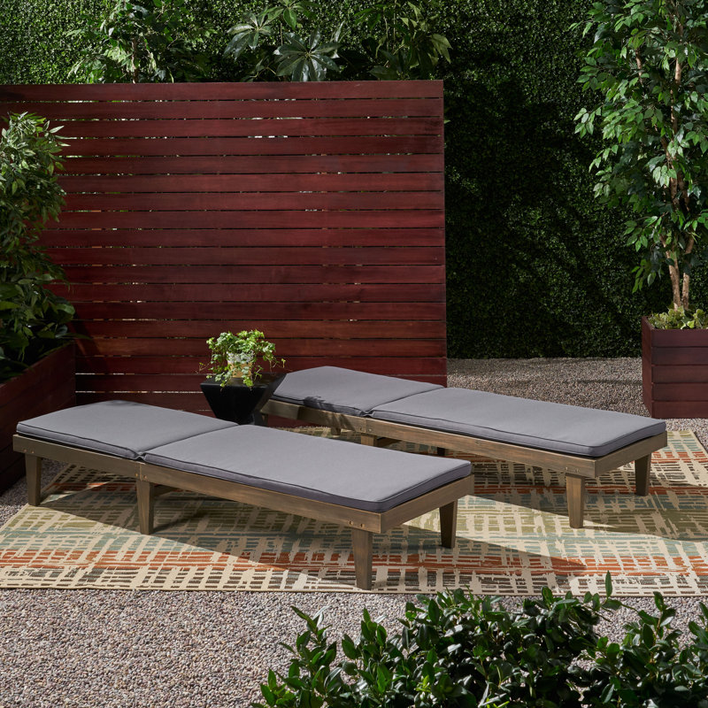 Chaise longue avec coussins Muir Sun, Structure grise / coussin gris foncé