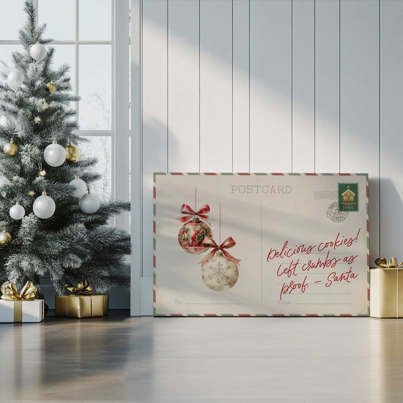 «Santa’s Midnight Snack», reproduction d'art sur toile, H 8,75 po x l 12,75 po, Chrome poli
