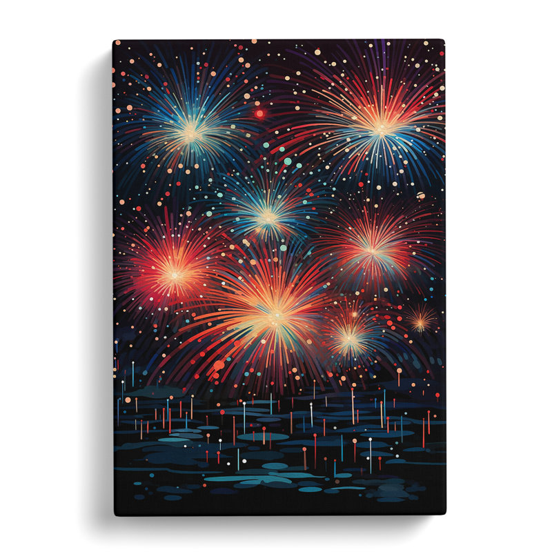 Fireworks Geometric - Wrapped Canvas, 76cm H x 50cm W x 3cm D