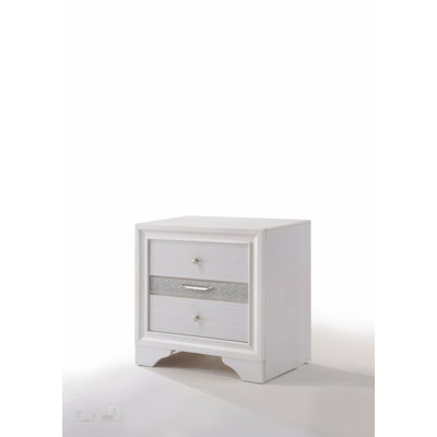 Vintage-Inspired Nightstand with Metal Legs and Velvet Drawers, a Stylish and Functional Bedroom Essential.