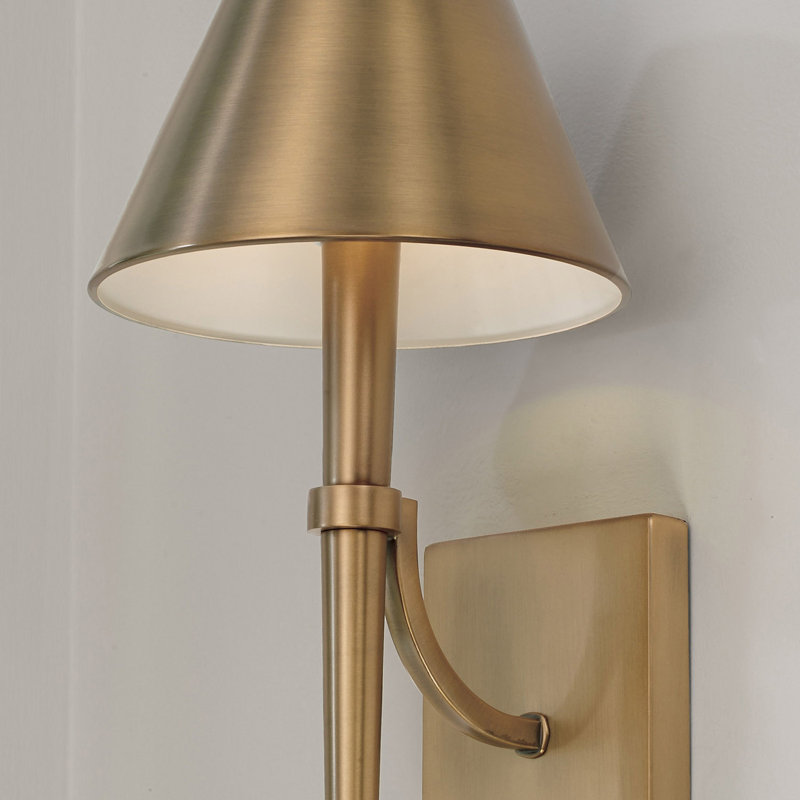 Edmont Steel Candle Wall Light, Aged Brass