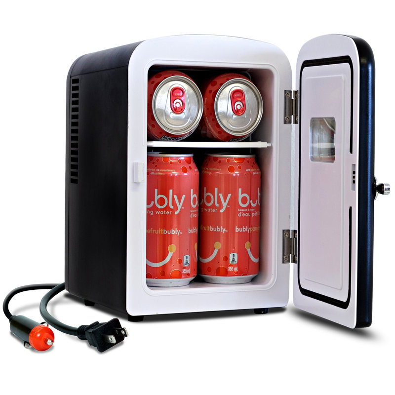 Compact Black Retro Portable Mini Fridge for RV