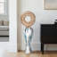Pot décoratif en verre et métal avec couvercle circulaire en aluminium sculpté de style bord de mer moderne-798096535