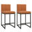 Modern 2 Sets Bar Stools with Back,Upholstered Counter Height Bar Stools with Handle,Vintage Fabric Bar Chairs