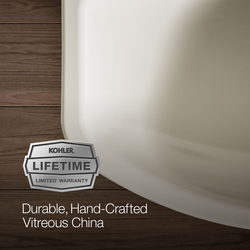 Cimarron® 26.81" Vitreous China U-Shape Pedestal Bathroom Sink with Overflow, Ice Gray, 8'' Centers