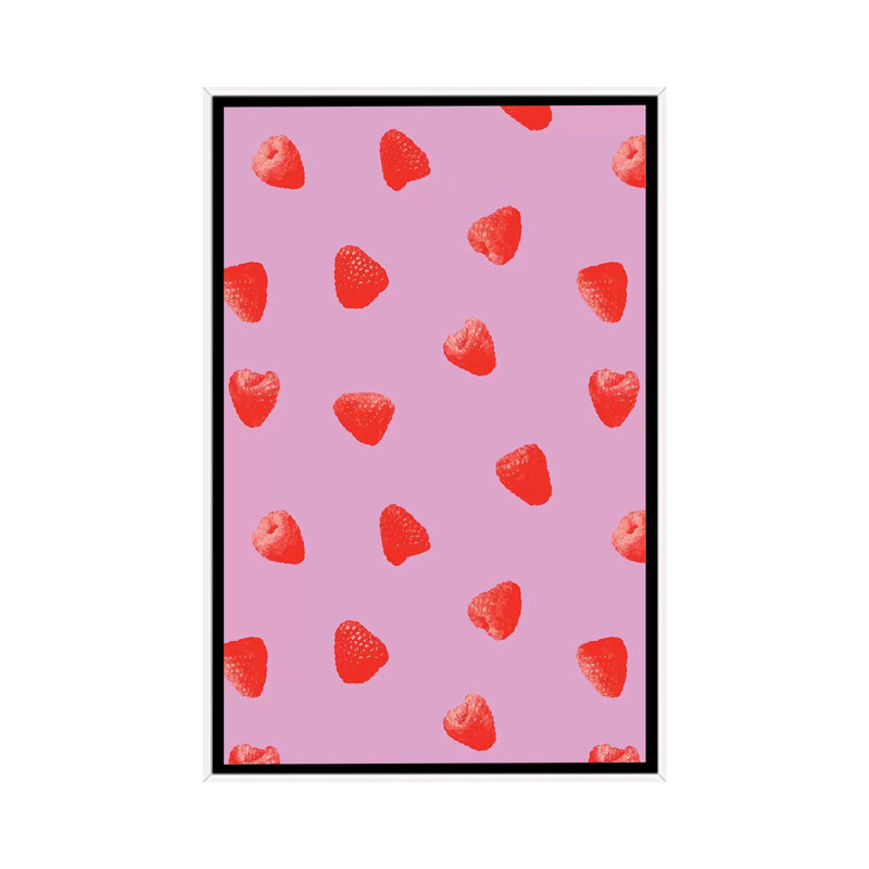 «Raspberries Heaven», reproduction d'art sur toile encadrée, H 40 po x l 26 po, Toile à cadre flottant sans passe-partout