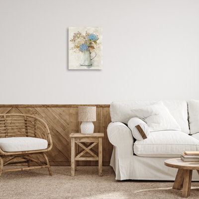 Art mural sur toile Rustic Country Jug avec fleurs, design par Carol Robinson