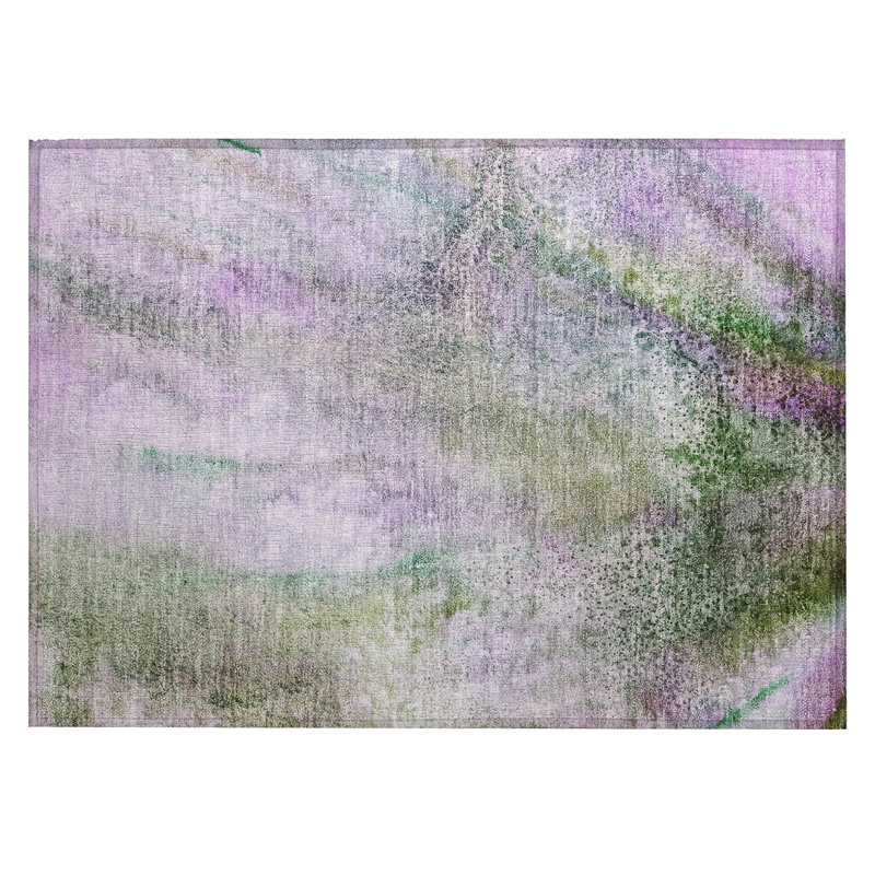 Deyoung Washable Abstract Indoor / Outdoor Rug, Rectangle 1'8" x 2'6"