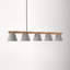 London 5 Light Concrete Dimmable Pendant