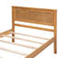 Base de lit plateforme simple avec tête de lit, support en lattes de bois massif, sans sommier, base en chêne