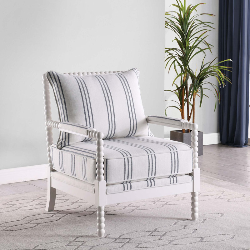 Chaise d'appoint de style côtier avec motif de sphères empilées