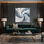 Abstrait art fluide sur toile verte 13-156576145
