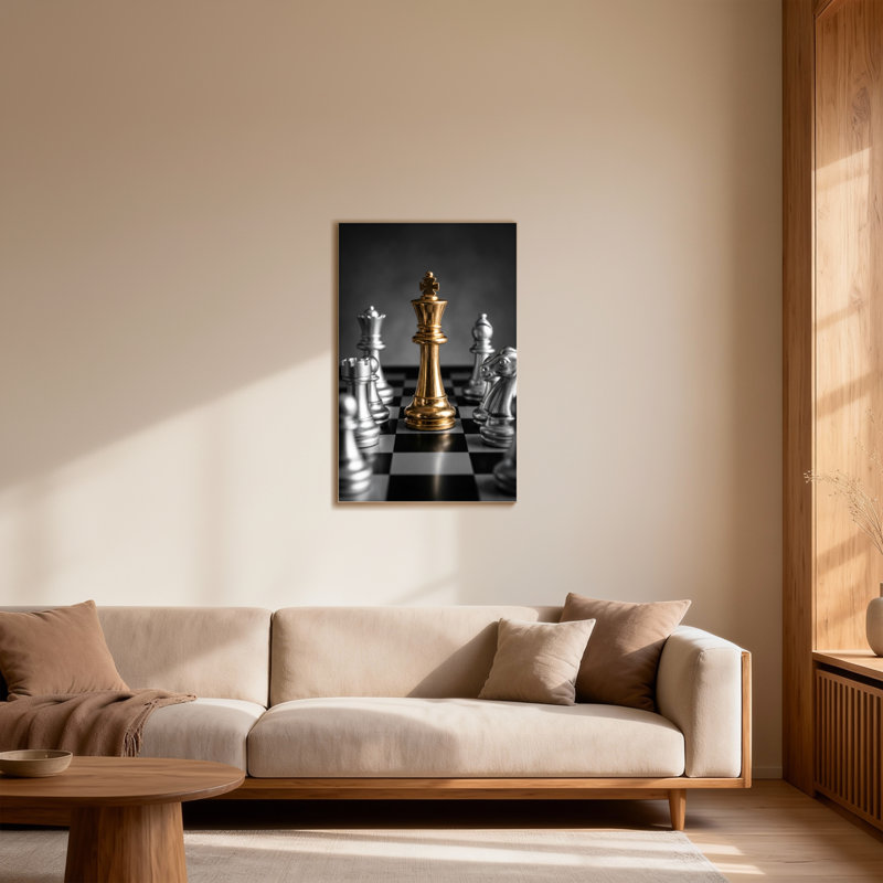 Tableau des pièces Fashion Golden Chess King, H 30 po x l 20 po