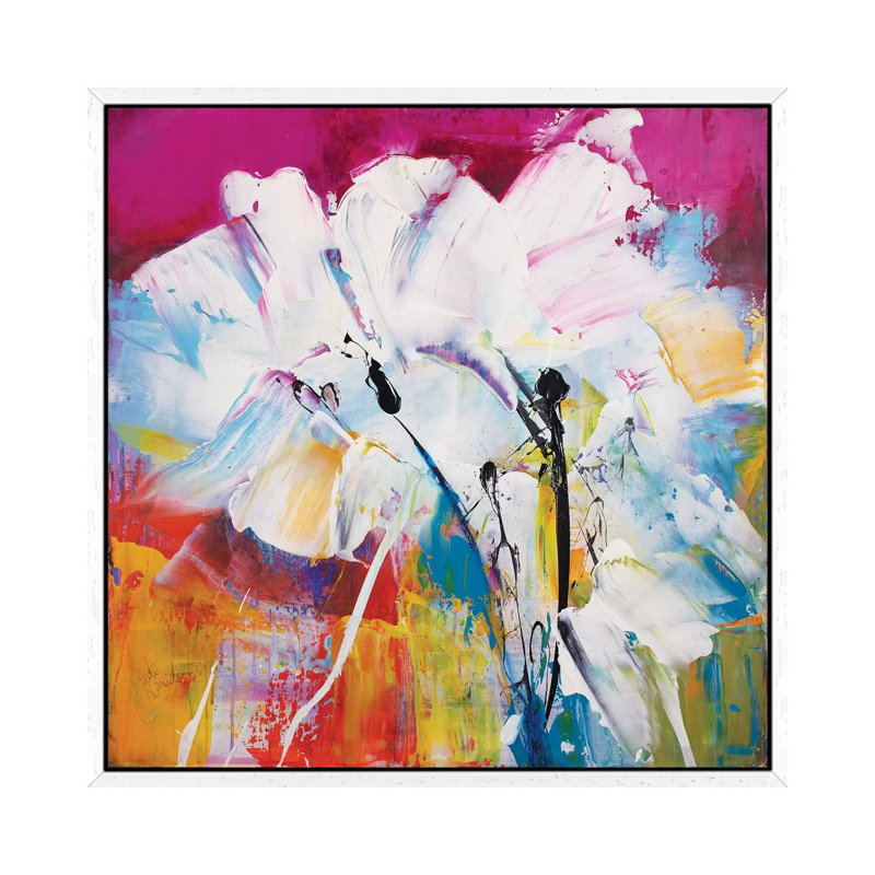 Promises I by Jude Remedios - Painting on Canvas, 93.98cm H x 93.98cm W x 3.81cm D, White Framed