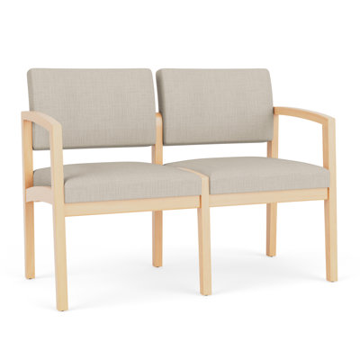 Lenox Wood Waiting Reception 2 Seat Tandem Seating Wood Frame No Center Arm