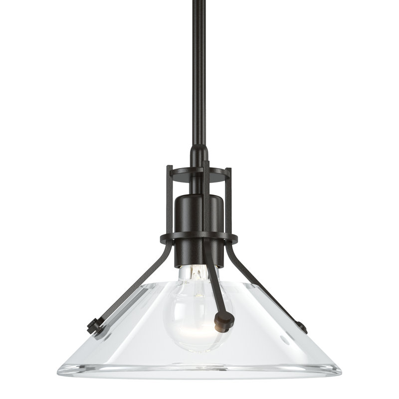 Henry 1 - Light Single Cone Pendant, Oil Rubbed Bronze, Clear Glass