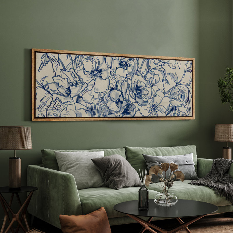 Reproduction d'art sur toile encadrée bleu marine, H 20 po x l 60 po, Naturel