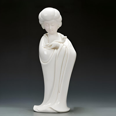 Elegant Tang Dynasty Lady Ceramic Figurine - Chinese Classical Beauty Home Decor