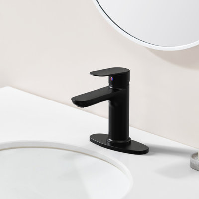 Modern Matte Black Faucet For Bathroom - 1 Handle Deck Mount, Scratch-, , Water Flow Accuracy Fine Tuning