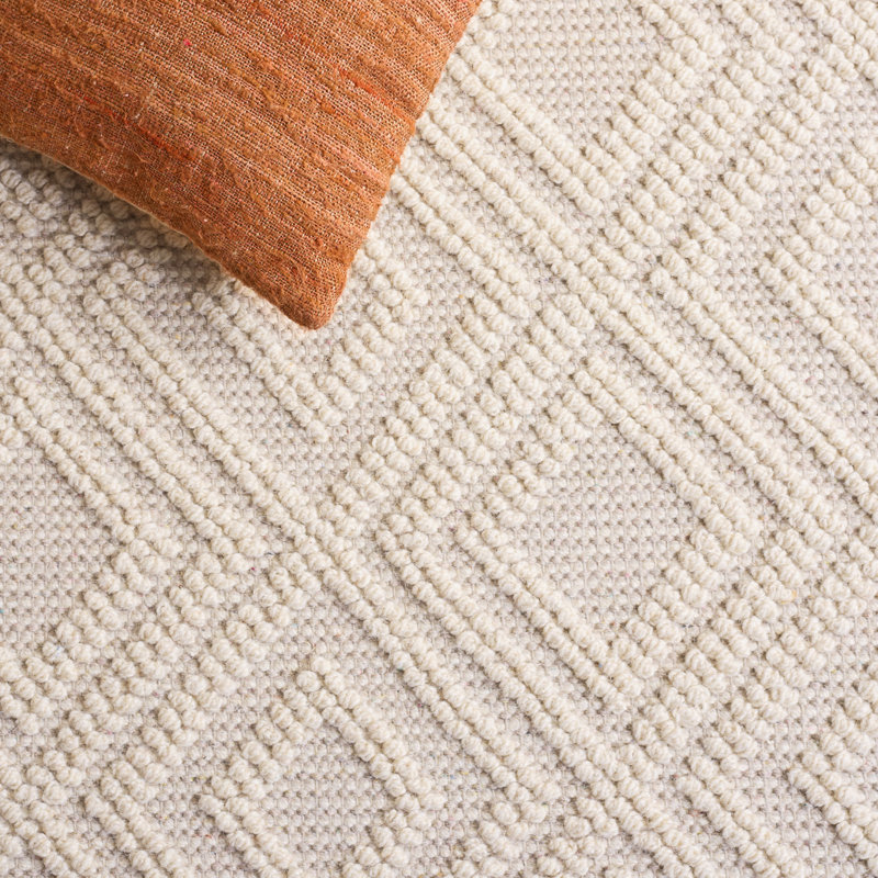 Tapis géométrique en laine / coton tissé à la main Connellsville, Rectangle 5 pi x 8 pi
