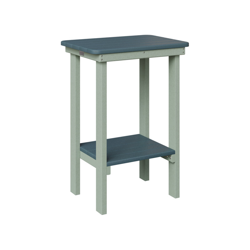 Berlin Gardens Rectangular End Counter Table, Slate, Seafoam