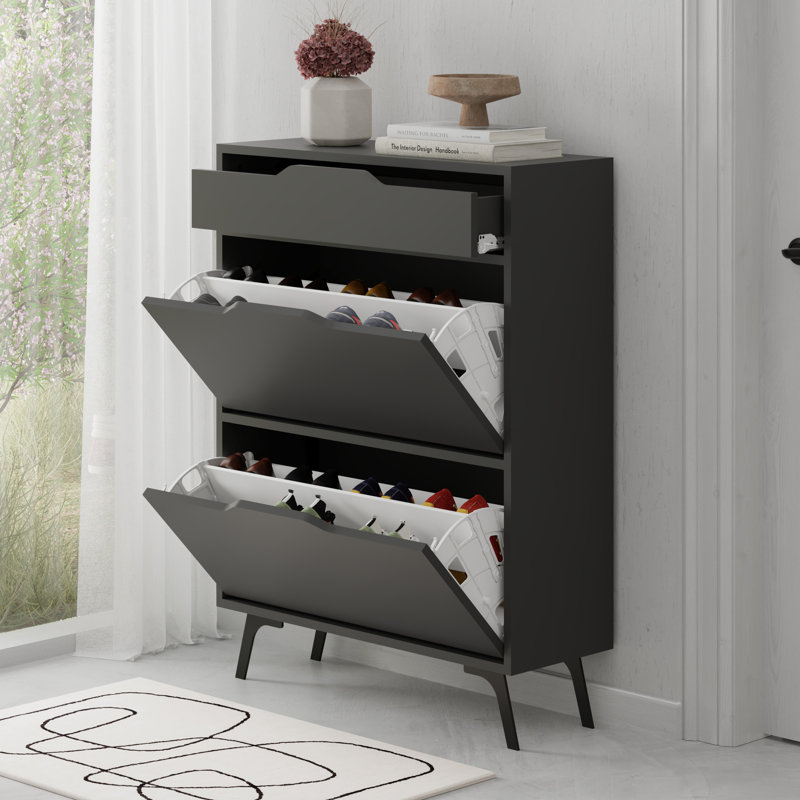 SHOE CABINET - WHITE, Anthracite