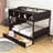 Kids Twin Over Full Bunk Bed with Drawers-856993285