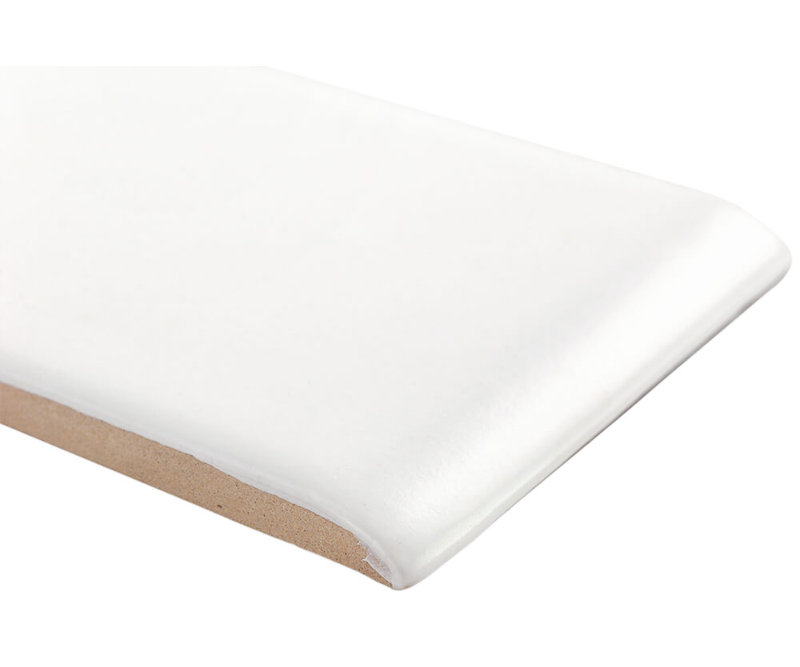 Catalina White 3x6 Polished Ceramic Bullnose Tile Trim