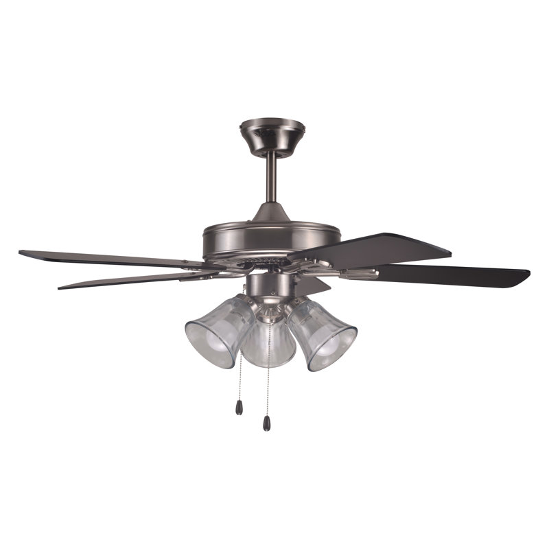 42'' Brushed Nickel Ceiling Fan with Reversible Blades and LED Lights
