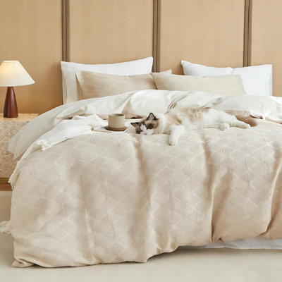 100% Cotton Waffle Weave Duvet Cover Set