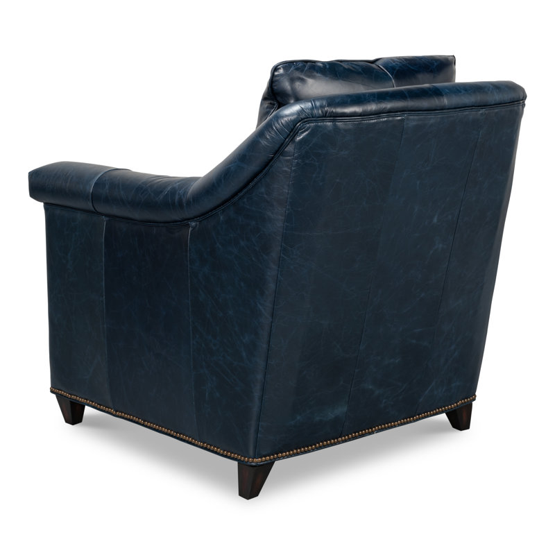 Vandike Club Chair, Chateau Blue Leather