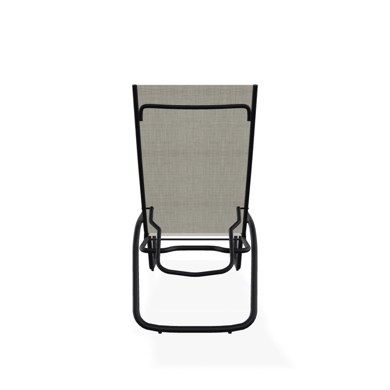 Outdoor Rust-Resistant Metal Chaise Lounge, Textured Black, Ella