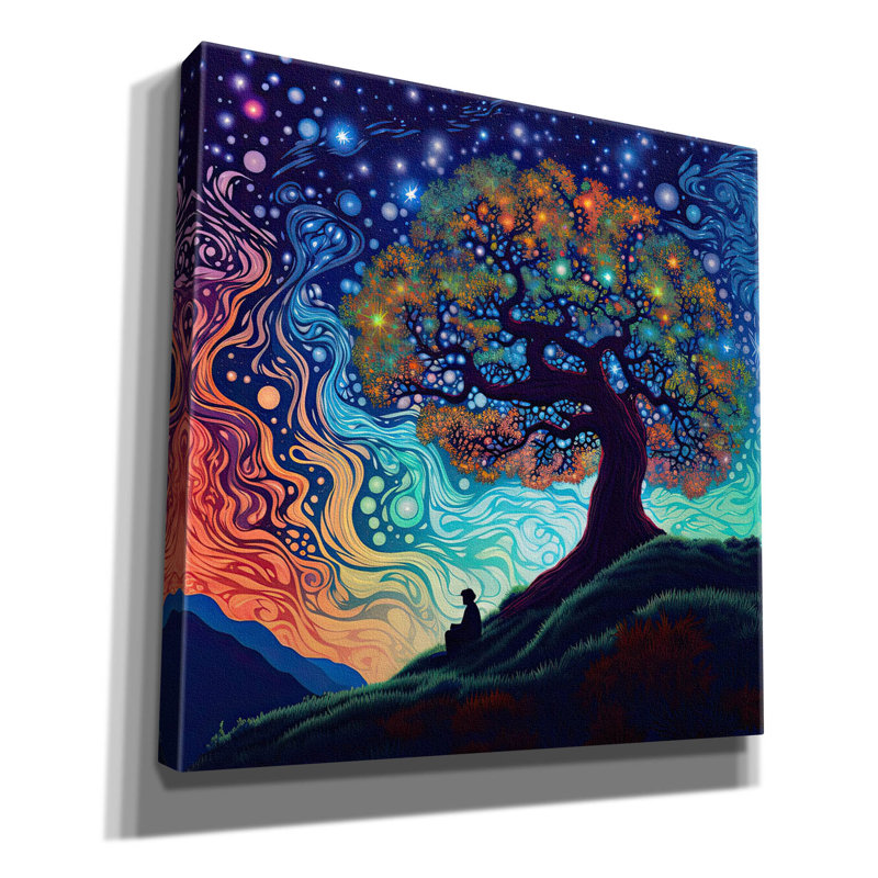 Art mural sur toile Red Barrel Studio® «Psychedelic Wonderland» par The Golden Valley, H 12 po x l 12 po