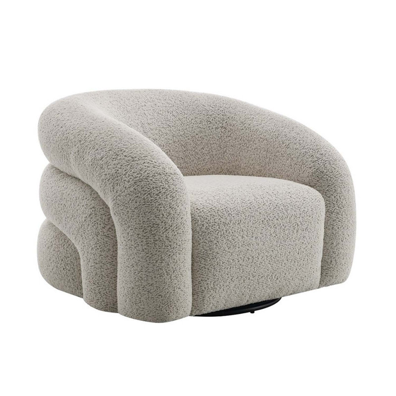 Chaise Irma avec pivot, boucle grise