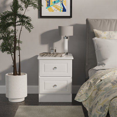 Fully Assembled Jacey 2 Drawer Bedside Table