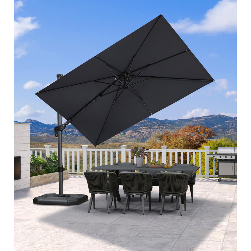 182cm X 304cm Rectangular Cantilever Parasol, Light Grey
