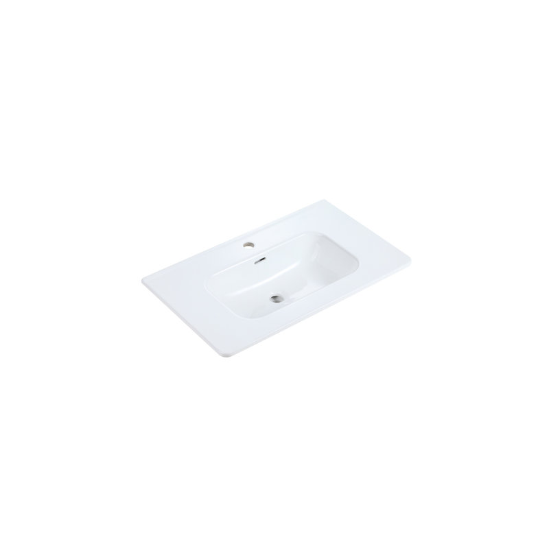 Lavabo en céramique de qualité blanc brillant - lavabo intégré intégré