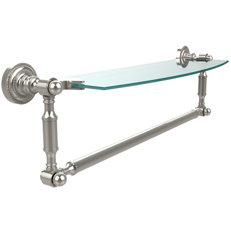 Tablette support avec porte-serviettes Marchmont, H 5 po x l 28 po x P 6,1 po, Nickel poli