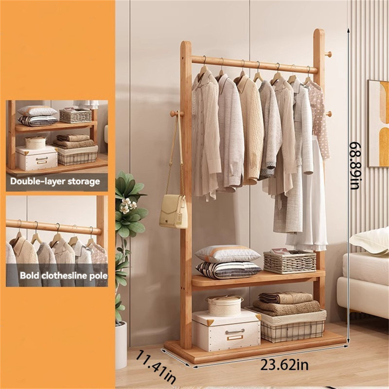 Classic Solid Wood Clothes And Hat Stand