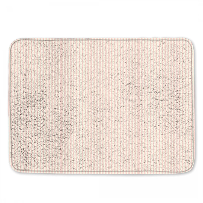 Tapis de bain rose à rayures verticales, L 34 po x L 21 po