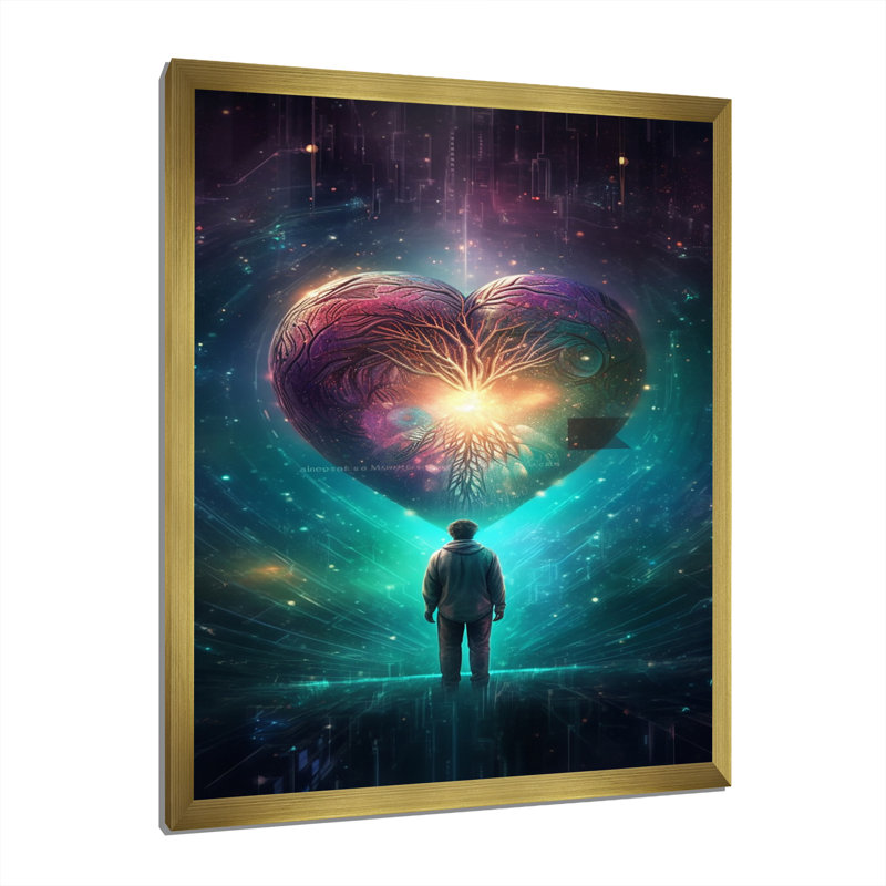Reproduction sur toile, "Abandon au cœur éternel", Cadre doré simple, H 40 po x l 30 po x P 1,5 po