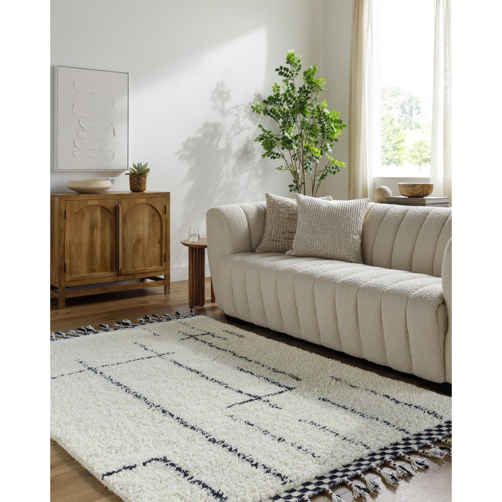Keon Hand-Woven Abstract Rug, Rectangle 5' x 8'