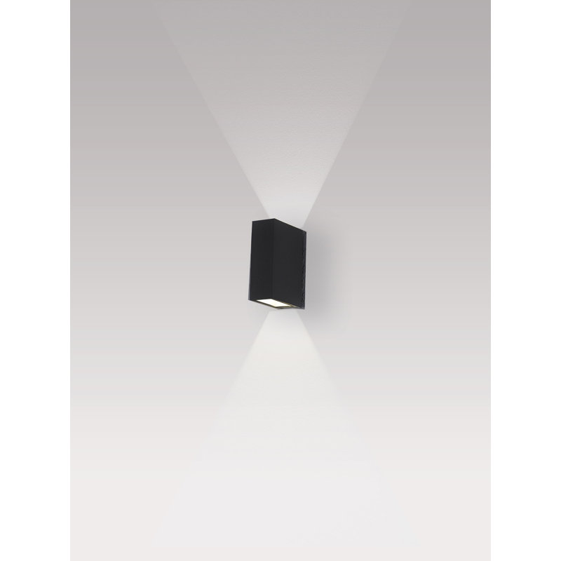 2 - Bulb Integrated LED Outdoor Wall Light, Black