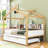 Wooden House-Shaped Bed With Pull-Out Twin Trundle And Built-In Shelves-97167156