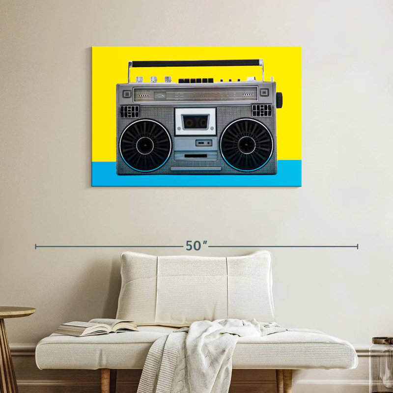 Boombox rétro, H 26 po x l 39 po