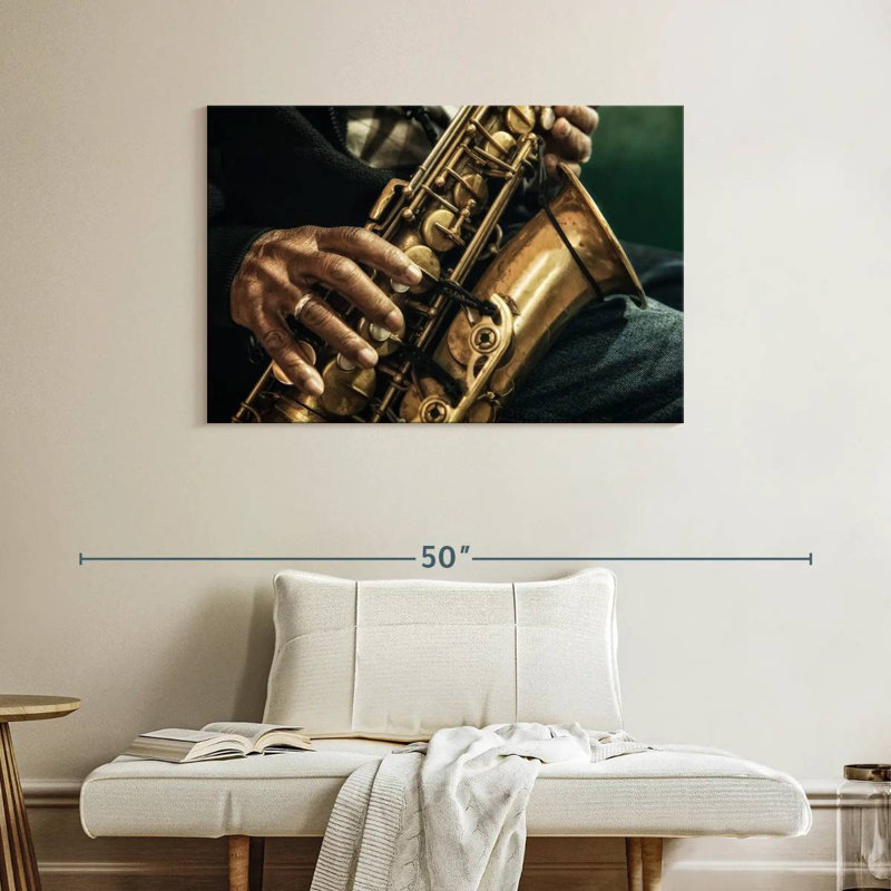 Abarca Old Saxophonist, 26" H x 39" W
