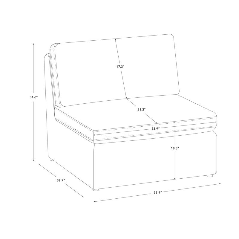 Fauteuil modulaire rembourré Winfree, Vert