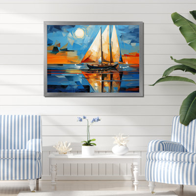 Sailboat Abstract Maritime II - Sailing Boat Canvas Art Print